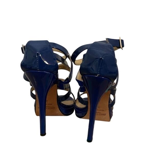 Jimmy Choo Blue Pantent Leather Heels Strappy Size 8 - Picture 4 of 10